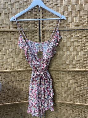 Bubba Floral Ruffle wraparound tie at the waist Sundress in
